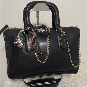 Vintage Coach New York Black Slim Satchel